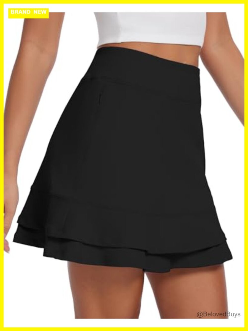 Women's Athletic Skort High Waisted Tennis Golf Ruffle Skirt with Pockets